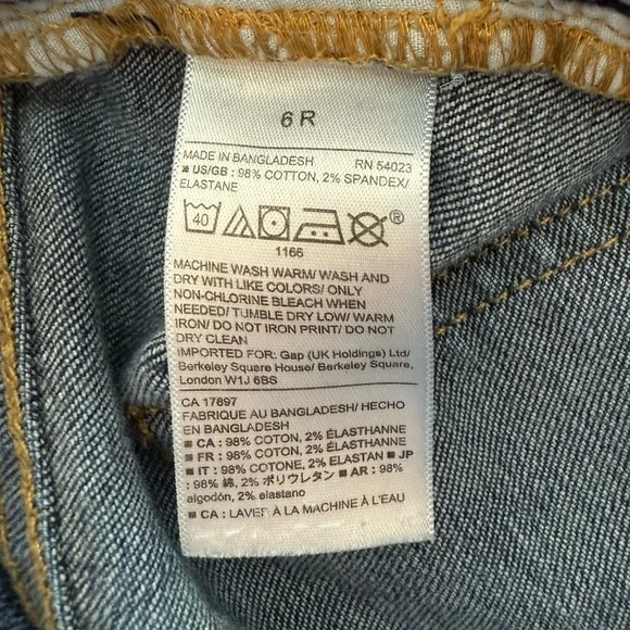 GAP Straight Cuff Cropped Jeans, Stretch, Size 6 / 28 R - Picture 5 of 5